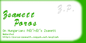 zsanett poros business card